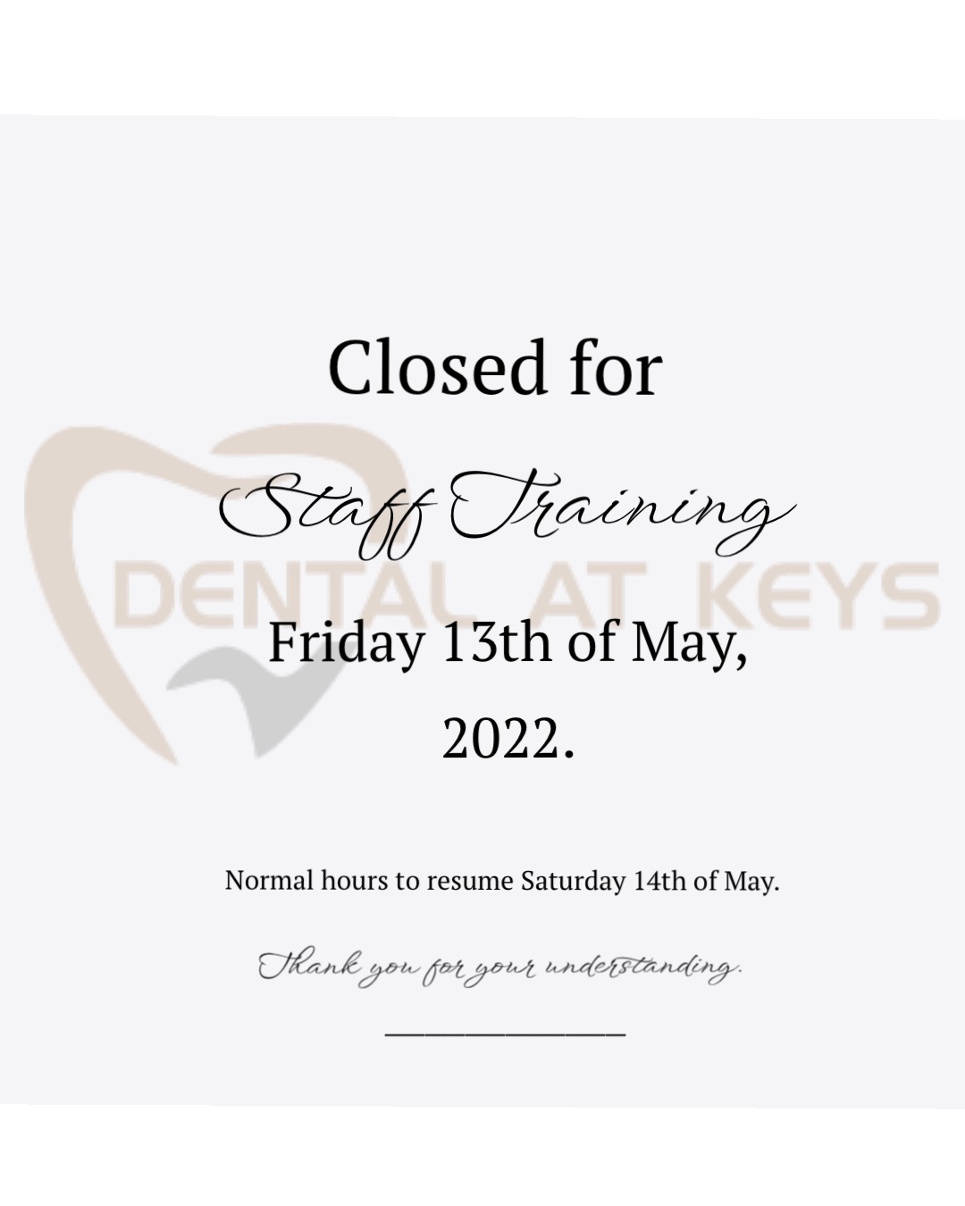 Staff Training- Closed