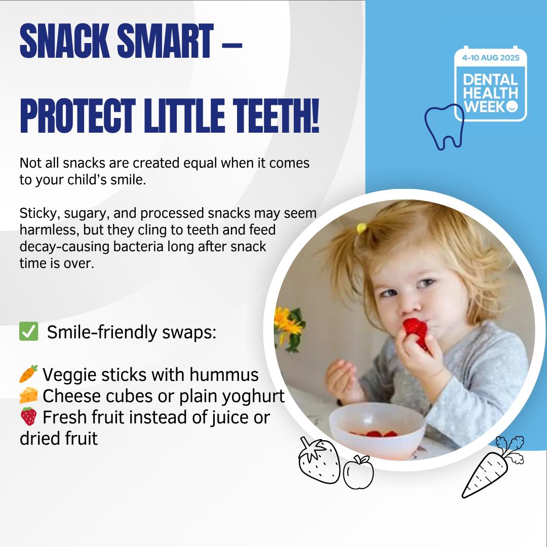 Snack smart — protect little teeth! 🍓