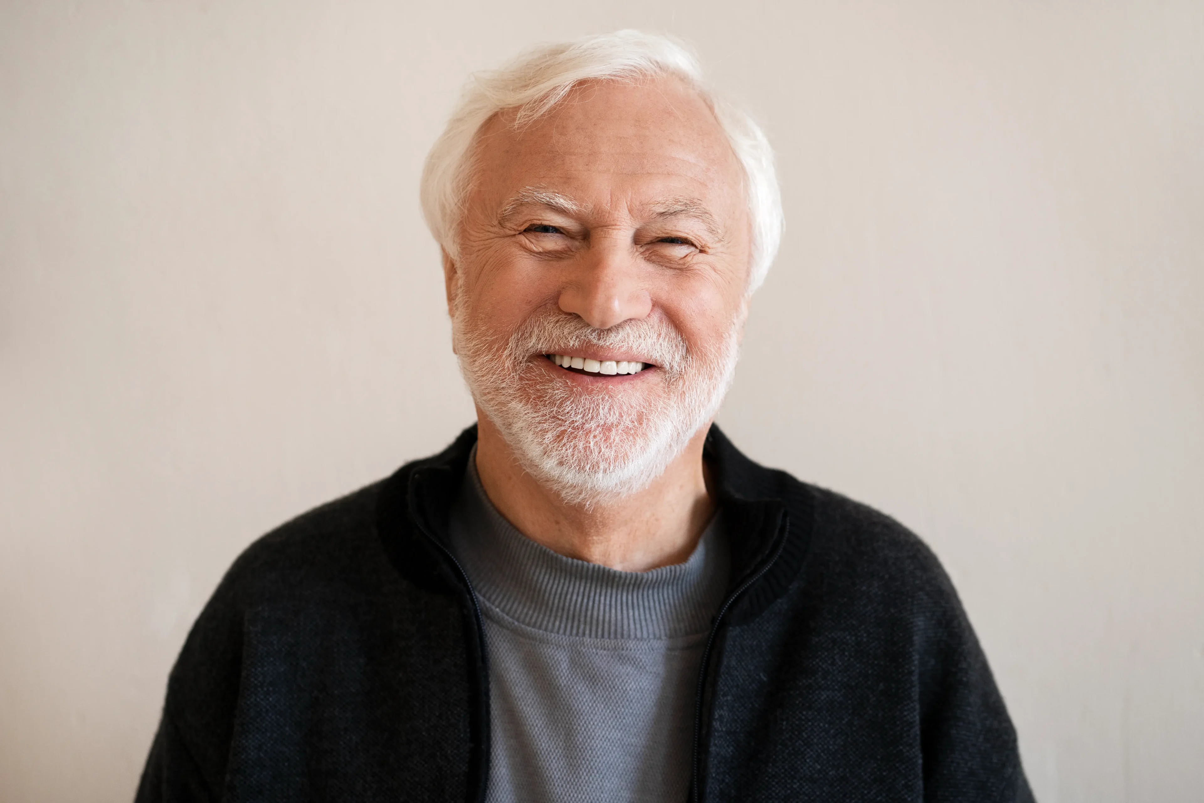 Portrait Wise Person with dental crowns